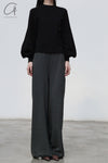 SWAYING/KNIT profile cuffed long-sleeved slim pullover SW24RE1T10 black PS11